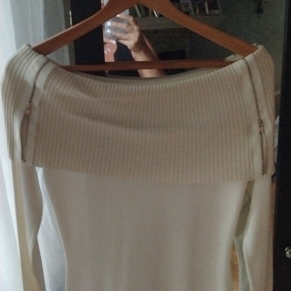 White sweater dress